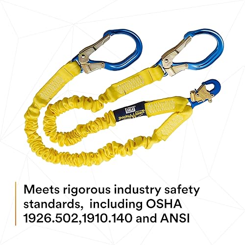 Miniatura 10 de 3M DBI-SALA 6' Shockwave2 1 1516 "Poliéster Tubular Web Twin-Leg Tie-Off Cordón Amortiguador Con Snap Hook Y Aluminio Rebar Ganchos En Los Extremos