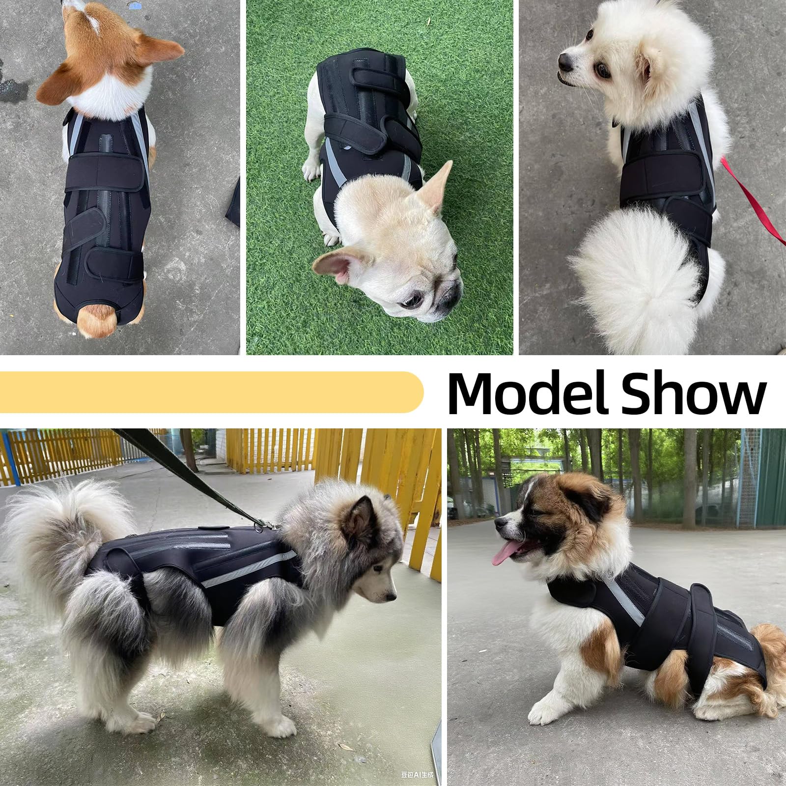 Soporte de espalda para perro, 3XL, chaleco de apoyo ajustable para IVDD, disco deslizado, hernia de disco, artritis, recuperación postoperatoria, alivio del dolor de espalda para perro