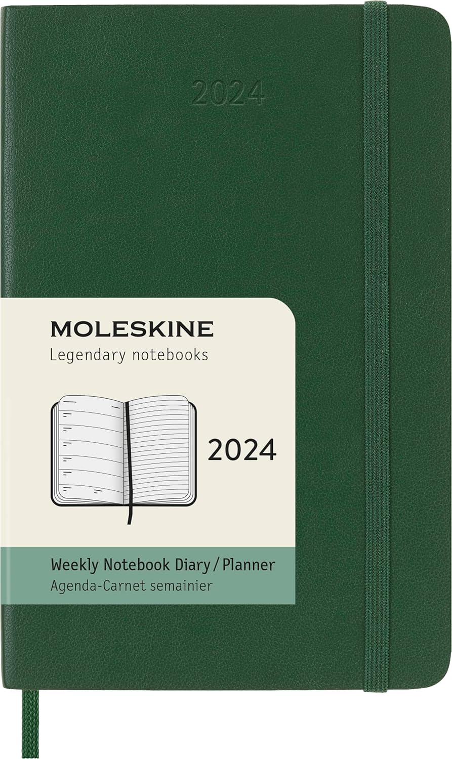 Moleskine Wochenplaner mit Platz für Notizen, 12 Monate 2024, Agenda