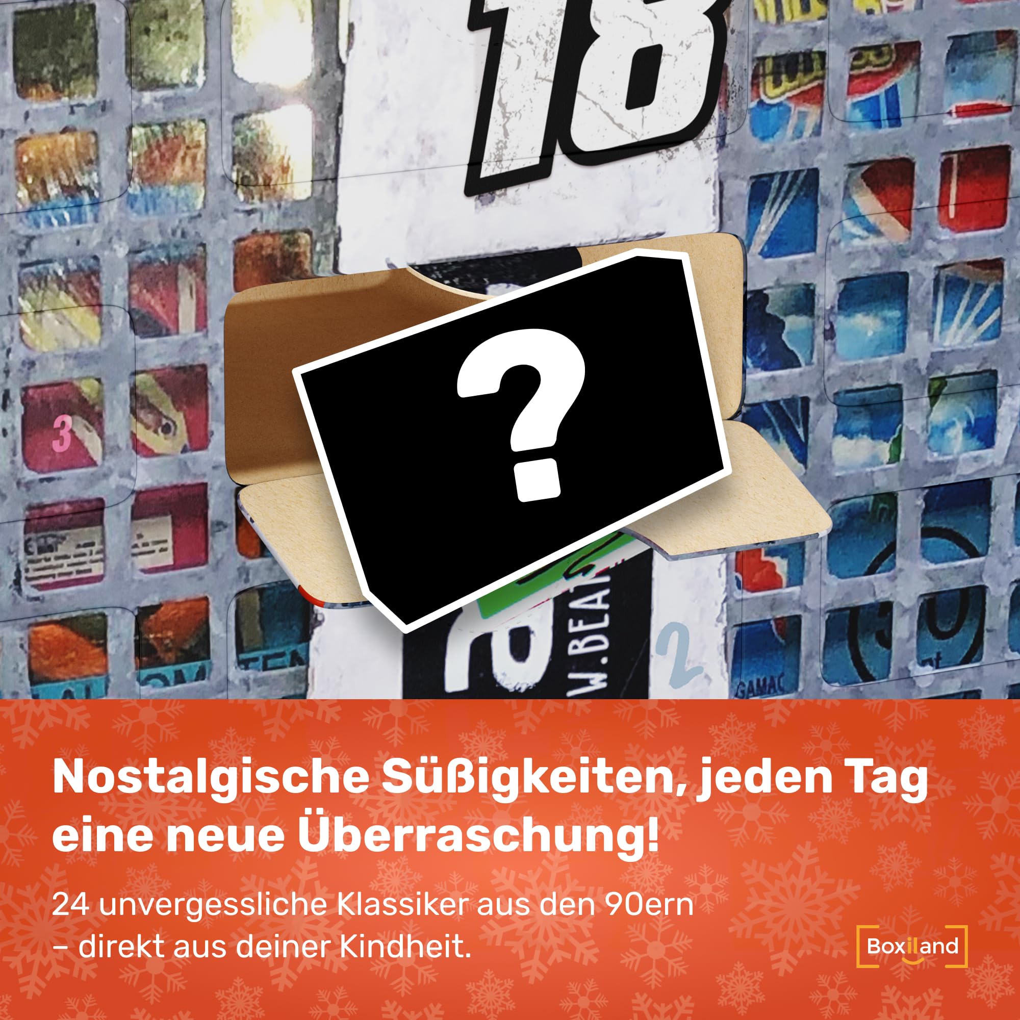 UMBRELLA® Nostalgie Adventskalender Süßigkeiten 2025 – 24x Retro Vintage Süßigkeiten aus den 80ern 90ern 2000ern