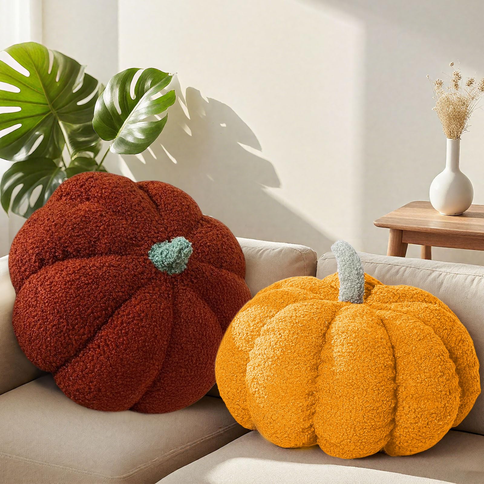 Kürbis Kissen Herbstdeko - Plüschkissen Für Wohnzimmer & Herbstdekoration