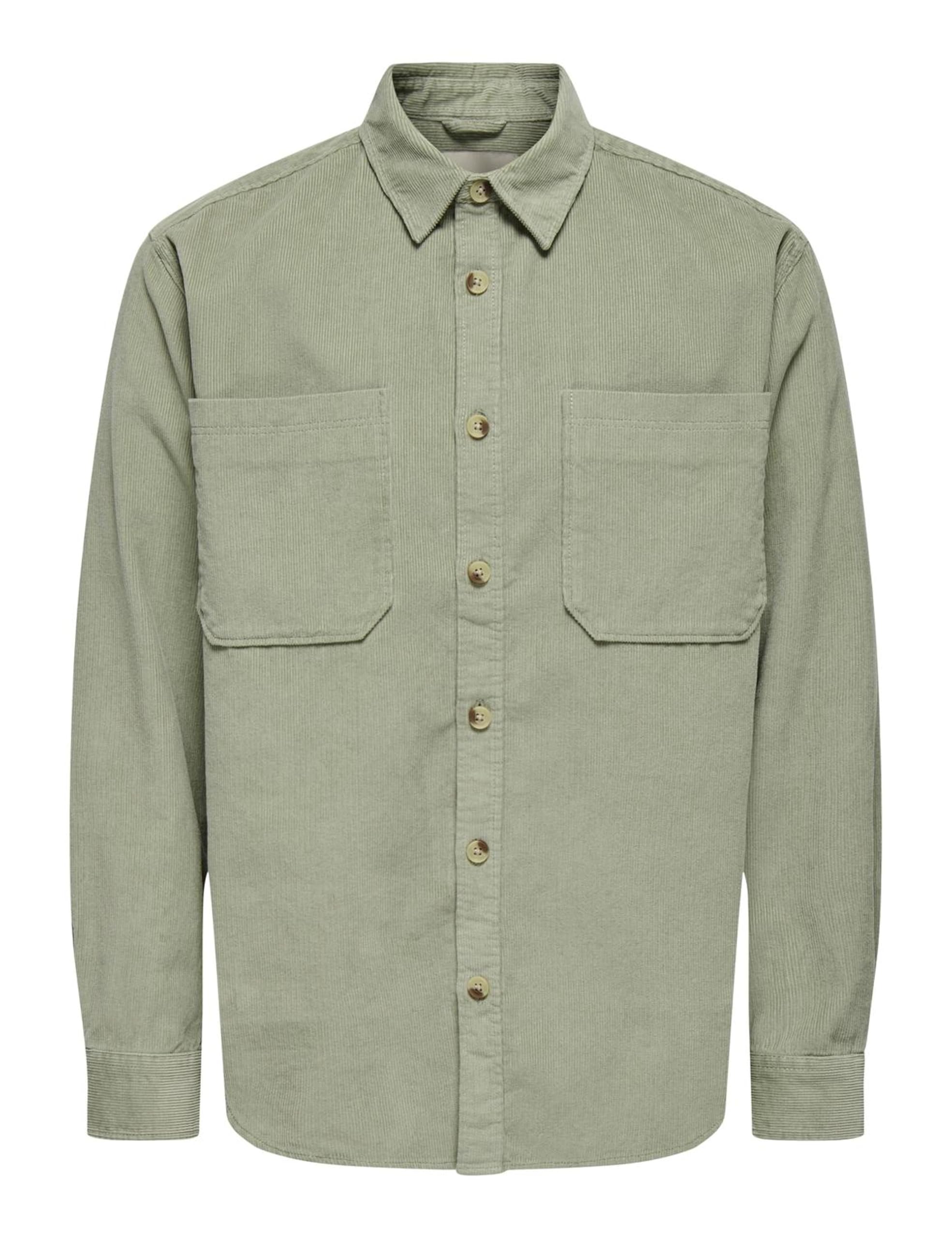 ONLY & SONS Mens Onsalp RLX 2pkt Washd Cord Noos Casual Shirt, Seagrass, L UK