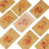 Durability Gold Foil Playing Cards with Cartoon Zodiacs Animals Waterproof Card for Gatherings Resilients Playing Cards