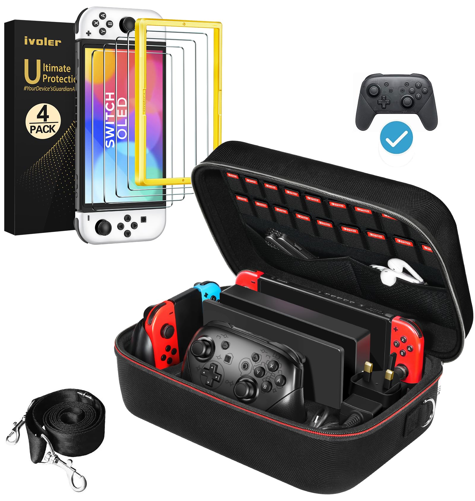 Nintendo Switch 本体 + ivolerケース + 付属品セット Amazon.com: ivoler Carrying Storage All in One Case for