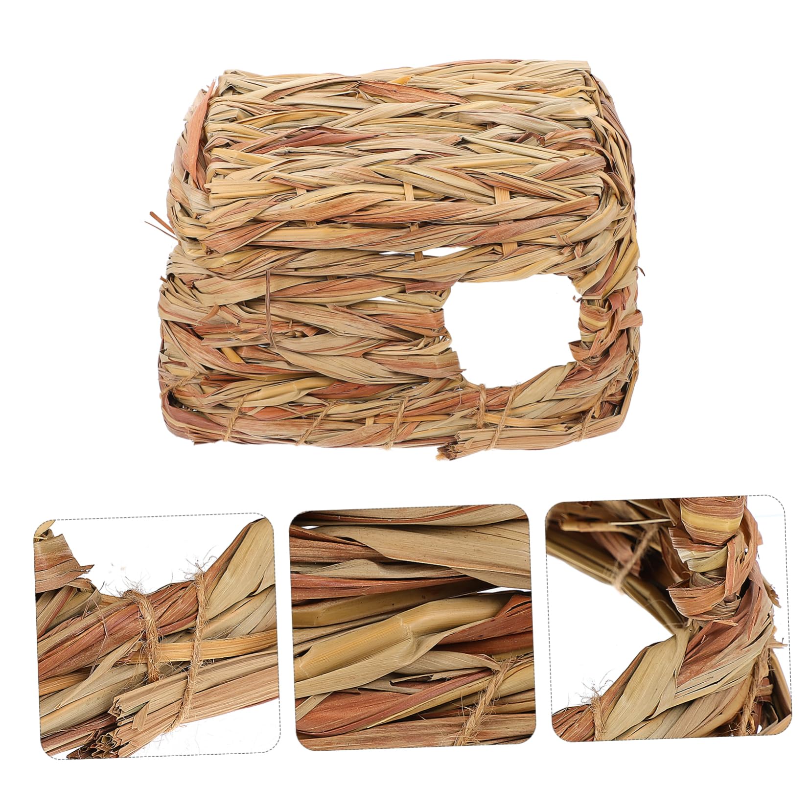 VANZACK 2pezzi Hamster Woven Hideout Rifugio Naturale Per Criceti e Piccoli Animali Domestici Gioco e Nido Compatto Per Esplorare e Nascondersi