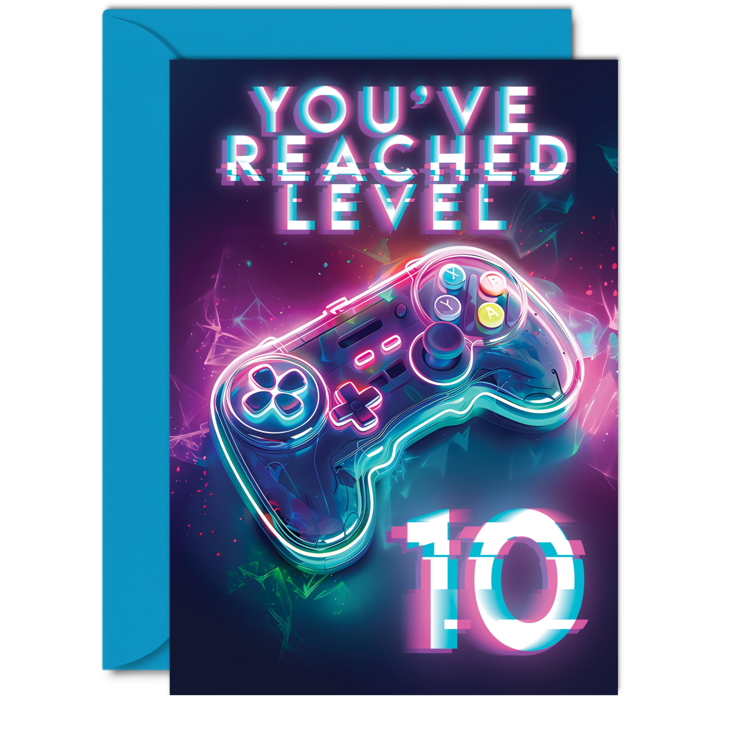 10th Gamer Birthday Cards for Girls and Boys, You've Reached Level 10