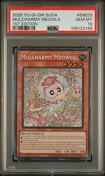 Yu Gi Oh! TCG, PSA Graded 10 GEM Mint, Mulcharmy Meowls Mulcharmy Meowls #EN025, Suda Supreme Darkness, Fully Encapsulated Bundle with Compatible Yu Gi Oh! Hard Sealed Case