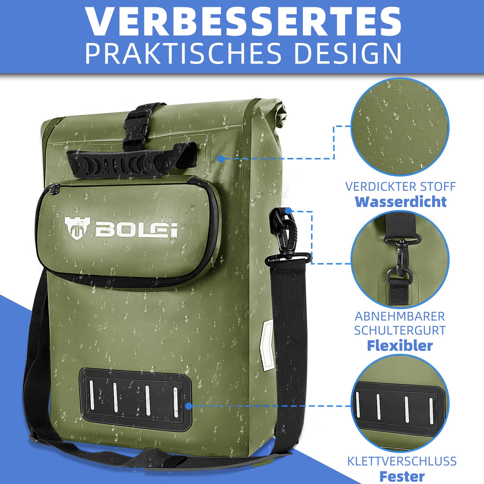 BOLEi Bolsa de bicicleta verde