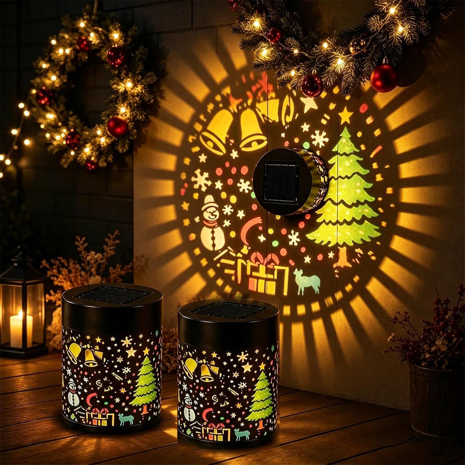 Christmas Solar Outdoor Decorative Wall Projection Light, Christmas Decor