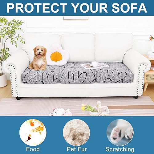 Miniatura 371 de Smiry Fundas de cojín de sofá con estampado, fundas de sofá elásticas y suaves para sofá, funda de sofá antideslizante lavable protector de muebles