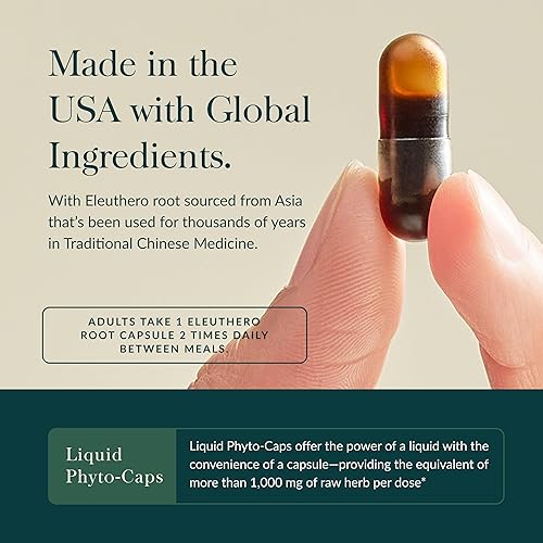 Vista 4 de Gaia Herbs Eleuthero Root - Apoyo de energía, resistencia y resistencia mental, raíz de Eleuthero (ginseng siberiano), suplemento herbario