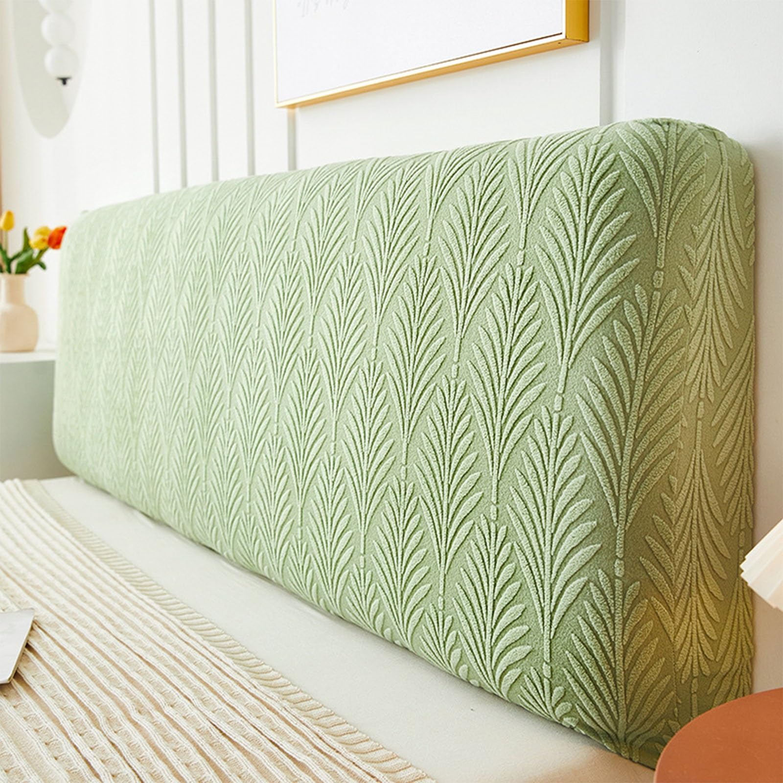 Bed headboard covers bed headboard cover, bed headboard cover, all-inclusive headboard cover, stretchy headboard cover bed, headboard cover elastic for padded bedroom headboard(Green,70.9inch/180cm)