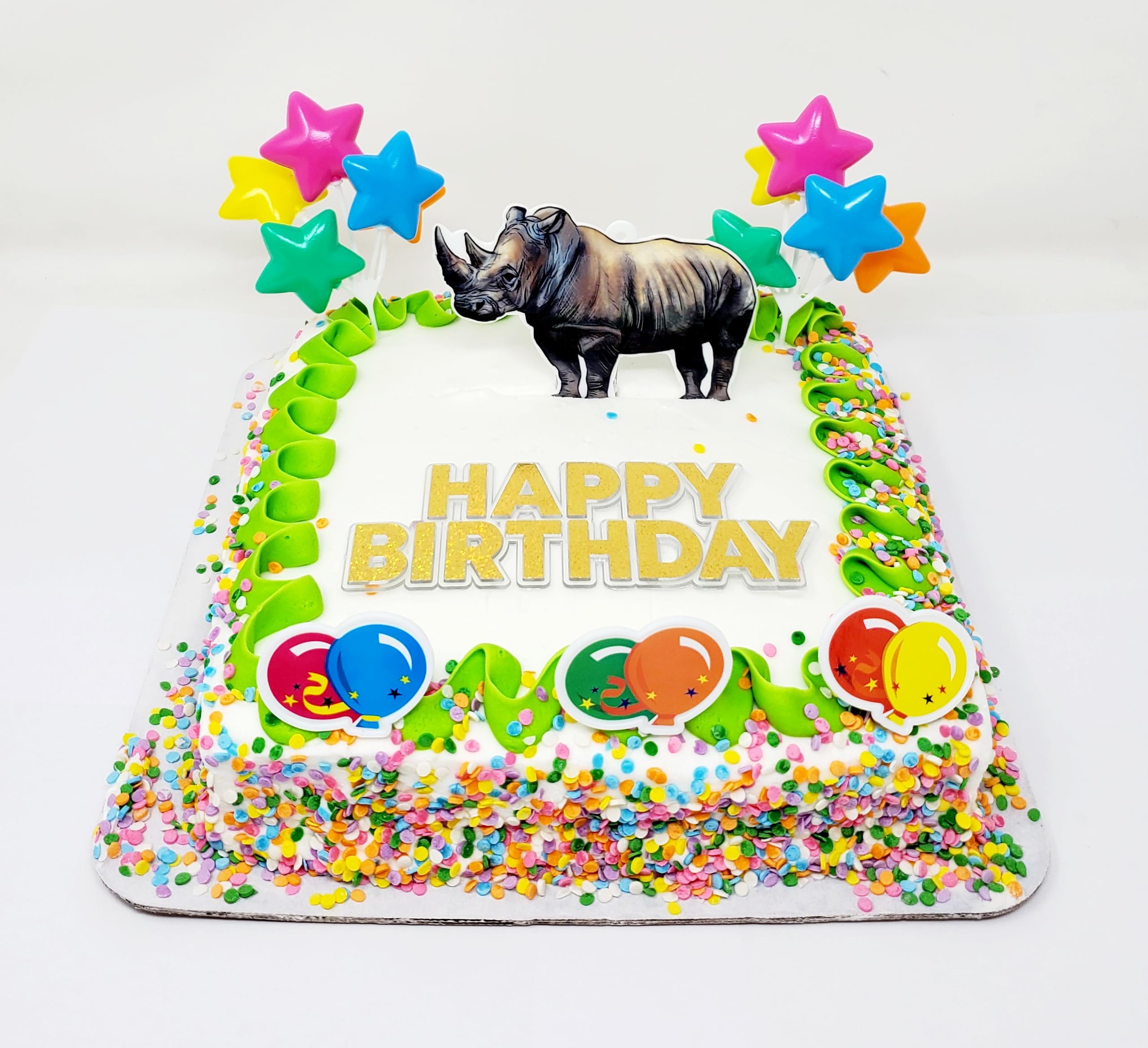Rhinoceros Rhino Themed Birthday Cake Topper