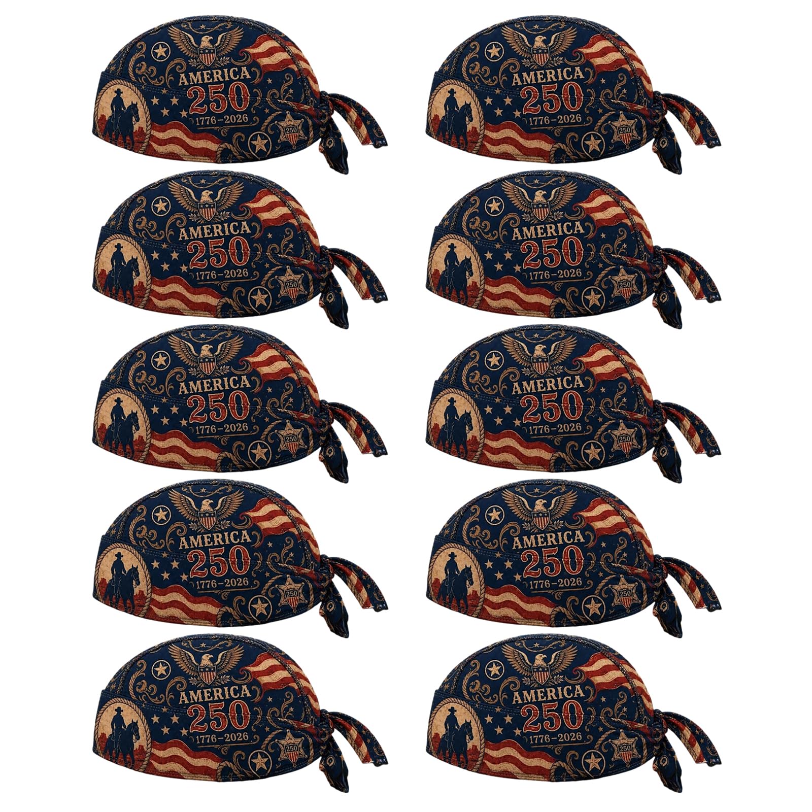 Headwear 1776 2026 Écharpe à nouer avec imprimé inspiré du drapeau pour l'équitation et les plans de voyage quotidiens, bandana patriotique, bandana patriotique, écharpe doo tour de cou en chiffon