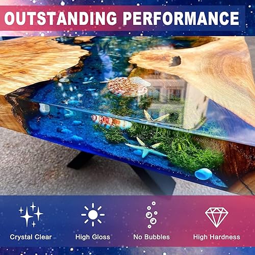 Miniatura 4 de Resina epoxi, kit de resina epoxi transparente de 68 onzas, resina de fundición para manualidades artísticas, moldes de joyería y resina, encimera,