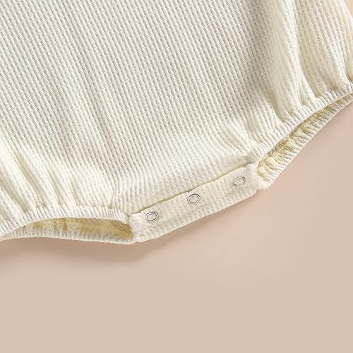 Vista 6 de Ropa de verano unisex para bebé, niño y niña, de manga corta, mameluco de punto gofre, con cuello redondo