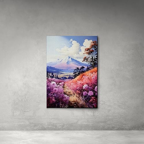 Fields of Lavender, Watercolor Provence Landscape and Lavender Field, Watercolor Prints of Serene Beauty, Decor Canvas, Art Print