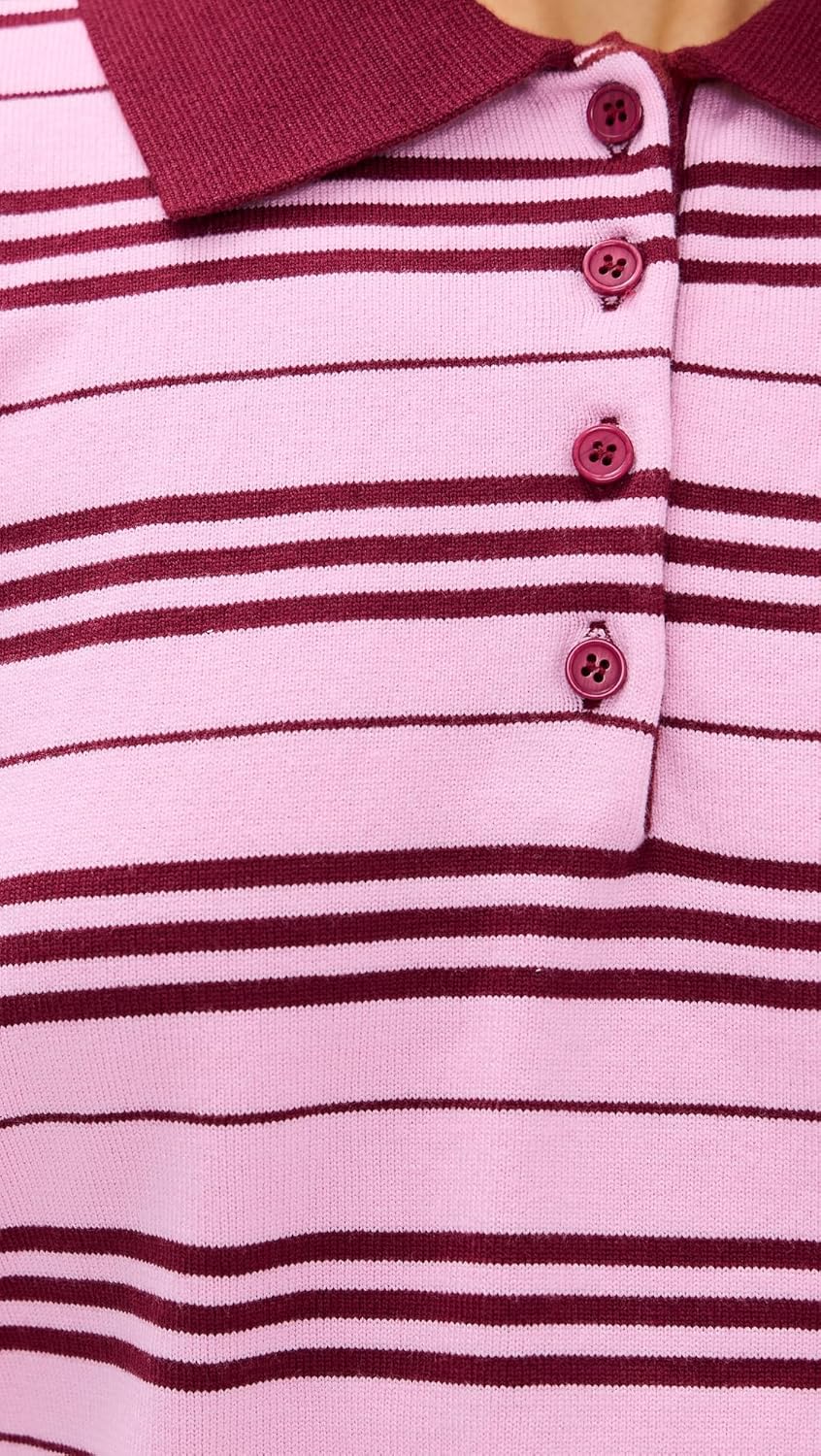English Factory Women's Striped Polo Knit Top - Image 6