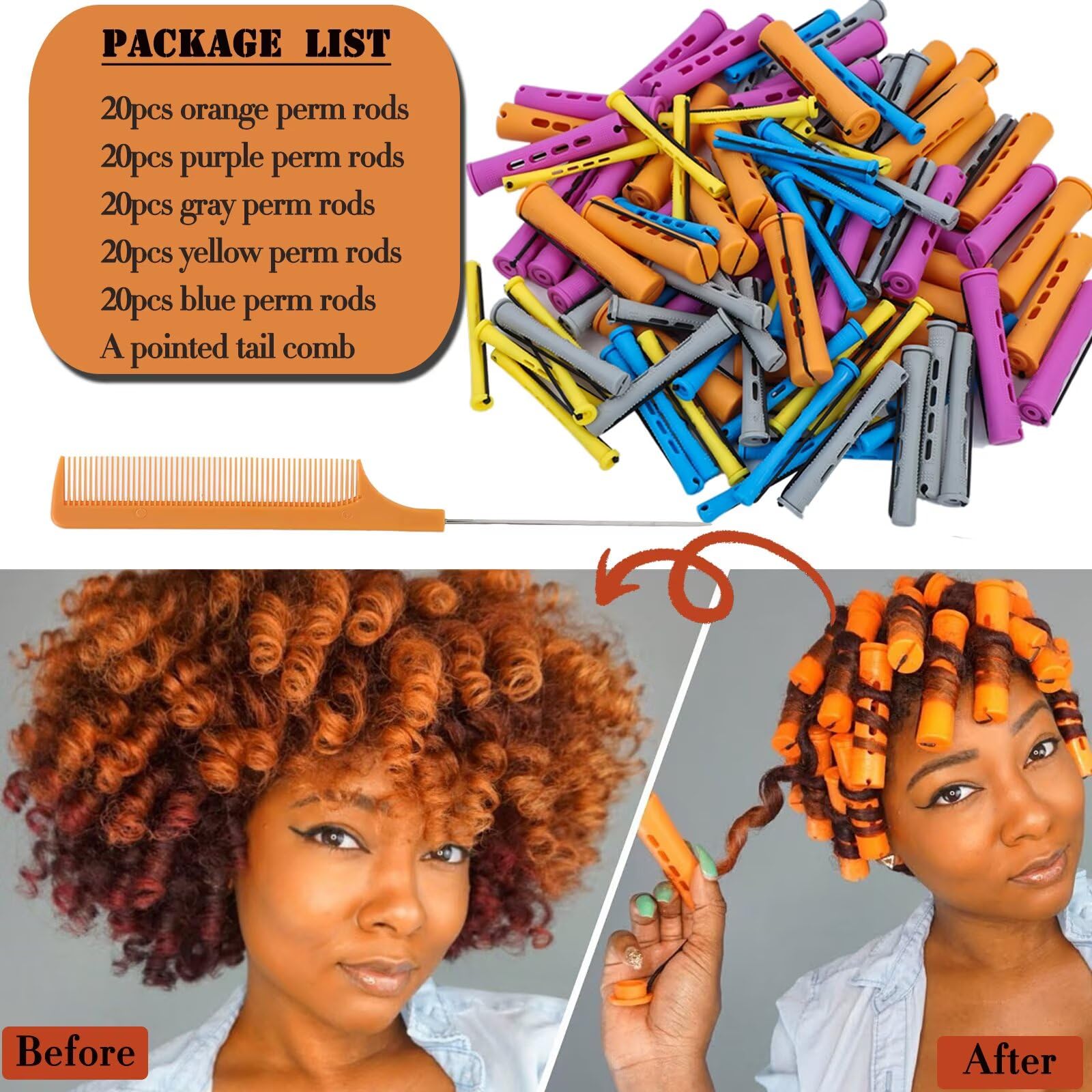 Amazon | パーマロッド100本セット ナチュラルヘアプラスチック