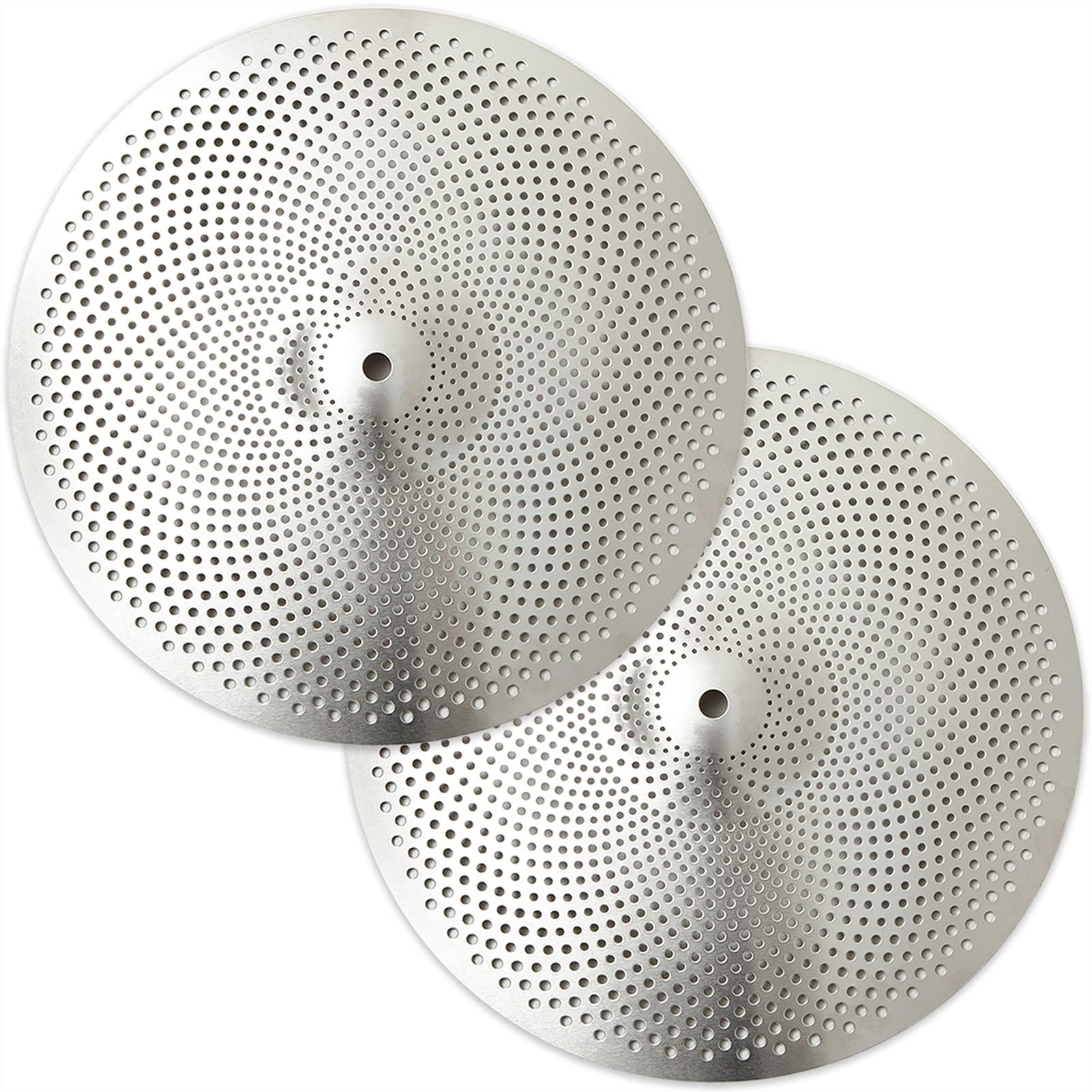Cymbals 14 Zoll Low Volume Hi-Hat-Becken Übungs-Hi-Hat-Beckenpaar Leise Hi-Hat-Becken Splash-Becken (Color : Silver)
