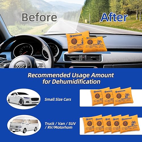 Miniatura 6 de Paquete de 2 desecantes recargables de 100 gx2 unidades para almacenamiento, paquetes de gel de sílice que indica el color, absorbentes de humedad