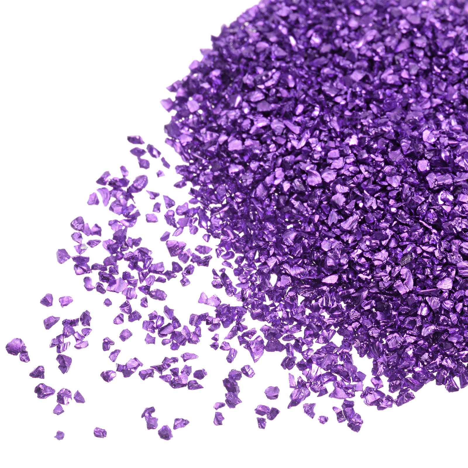 sourcing map 20g Crushed Glass Chips, 1-3mm Irregular Metallic Glitter Glass for Craft DIY Jewelry Vase Filler Epoxy Resin Decoration Blue Purple