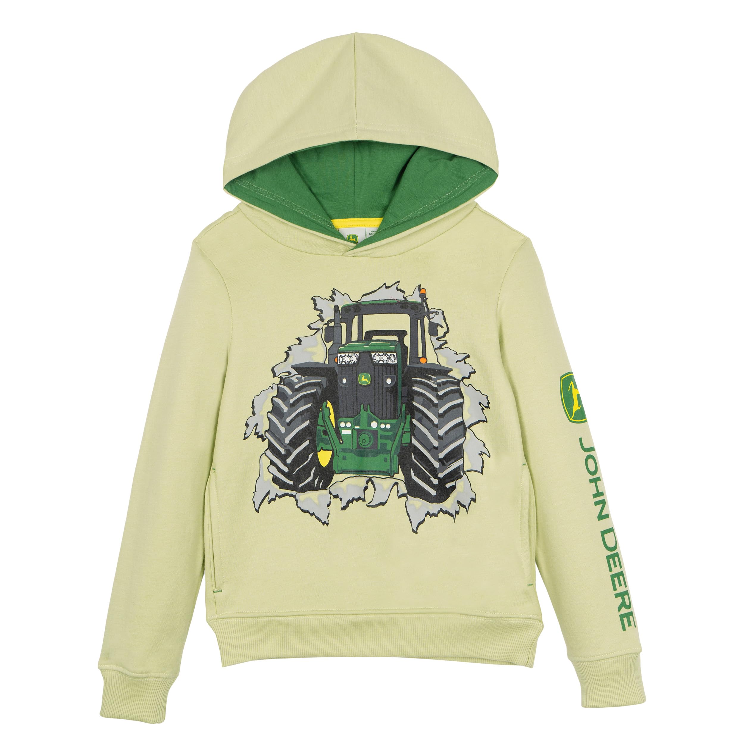 John Deere Felpa con cappuccio in pile per bambini grandi (2T - 14-16)