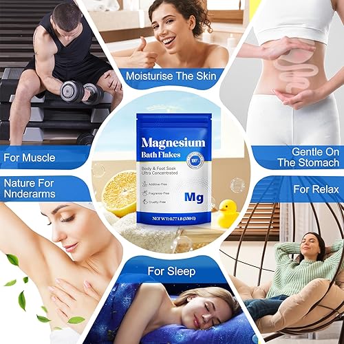 Miniatura 7 de Copos de magnesio para baño Escamas de cloruro de magnesio ultra puro, altamente concentrado, uso para baño de magnesio, baño corporal o remojo de