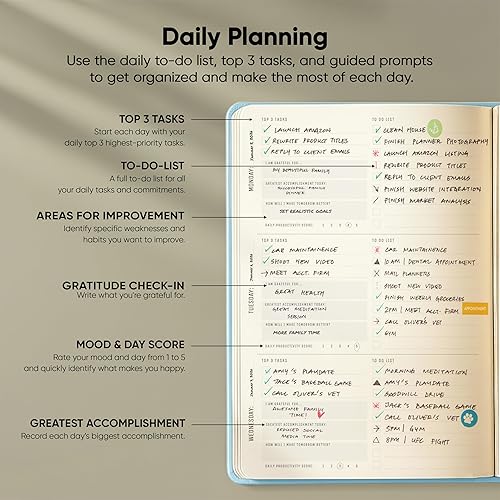 Miniatura 3 de Agenda 2022-2023 de productividad para el trabajo y la vida, con objetivos, agenda semanal y mensual de 12 meses sin fechas, con diario y agenda de