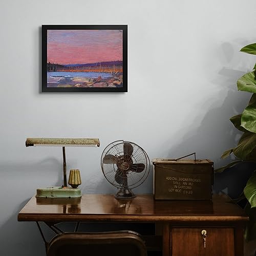 Miniatura 4 de Lost Cabin A Northern Lake 1911 de Tom Thomson | Impresión en marco plano negro | Reproducción de pinturas de obras de arte finas | Póster enmarcado