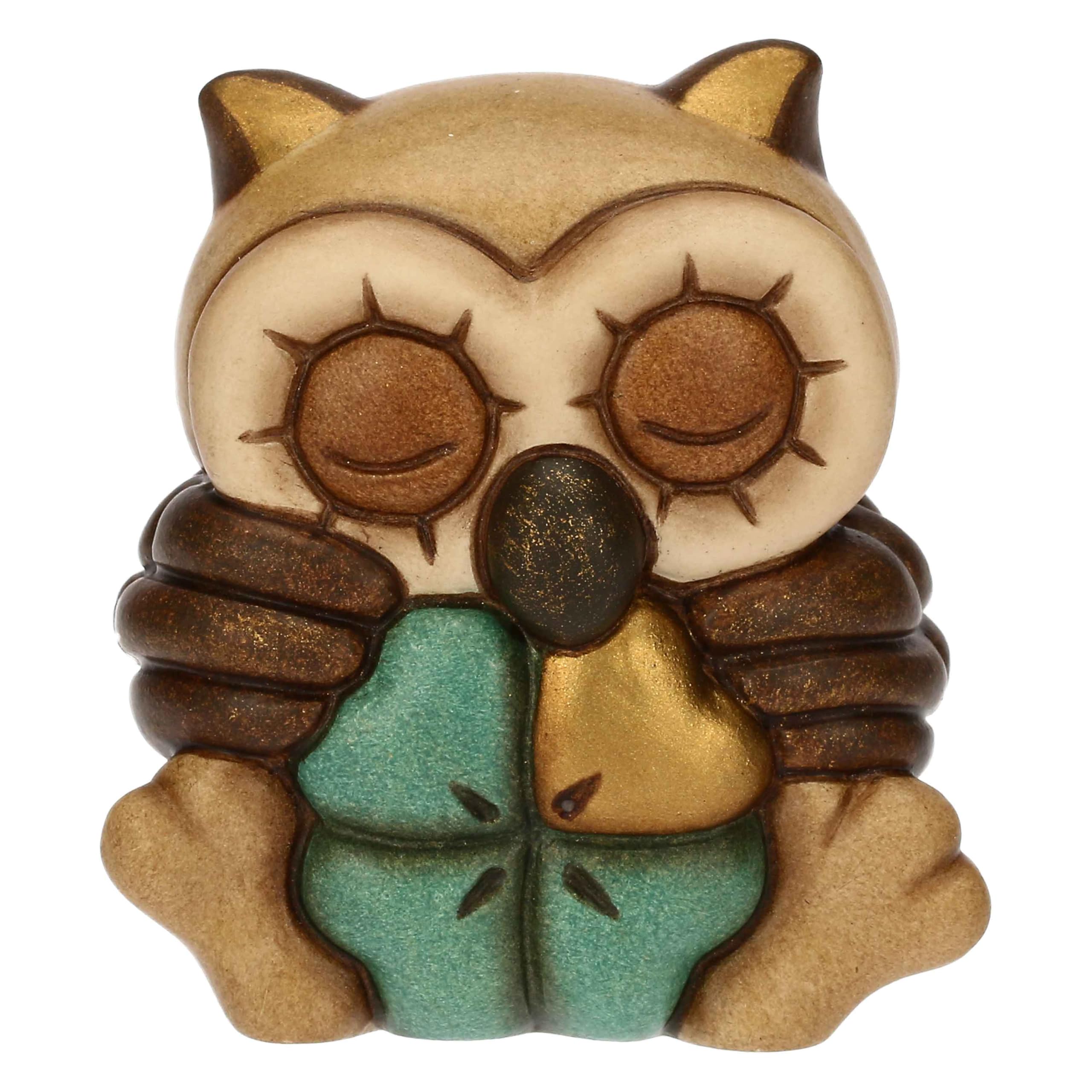 THUN - Lucky Mini Owl - Ceramic - Animals Collection - 4.8 x 4.3 x 5.3 cm