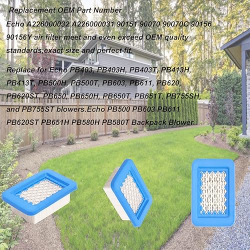 Miniatura 6 de TIANYAN A226000031 A226000032 Filtro de aire compatible con Echo PB755ST PB500T PB403 PB403H PB403T PB413H PB413T PB500H PB603 PB611 PB620 PBBB620
