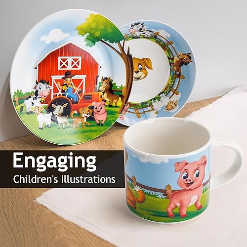 Miniatura 8 de MIAMIO Juego de vajilla infantil Jungle de 3 piezas, cerámica, incluye plato, cuenco y taza