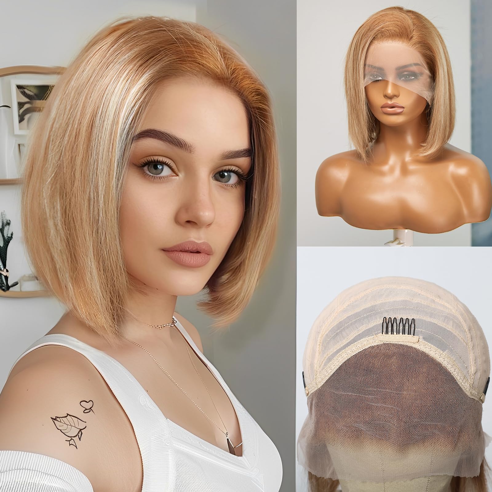 Strawberry 13x4 Wig Amazon.com : SOKU Strawberry Blonde 13x6 Lace Frontal Wig 32  main image 2