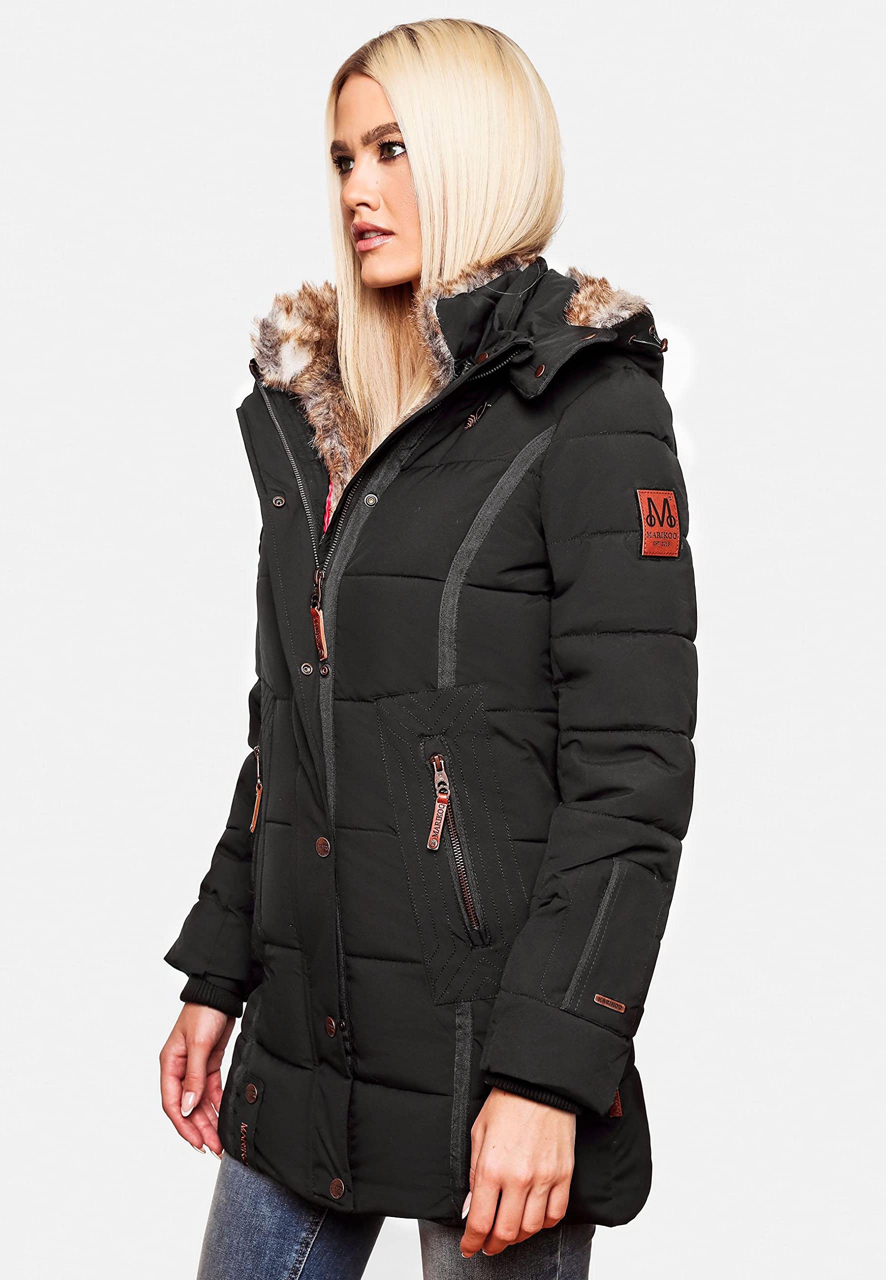 Marikoo Nekoo veste d'hiver pour femme matelassé avec capuche XS-3XL