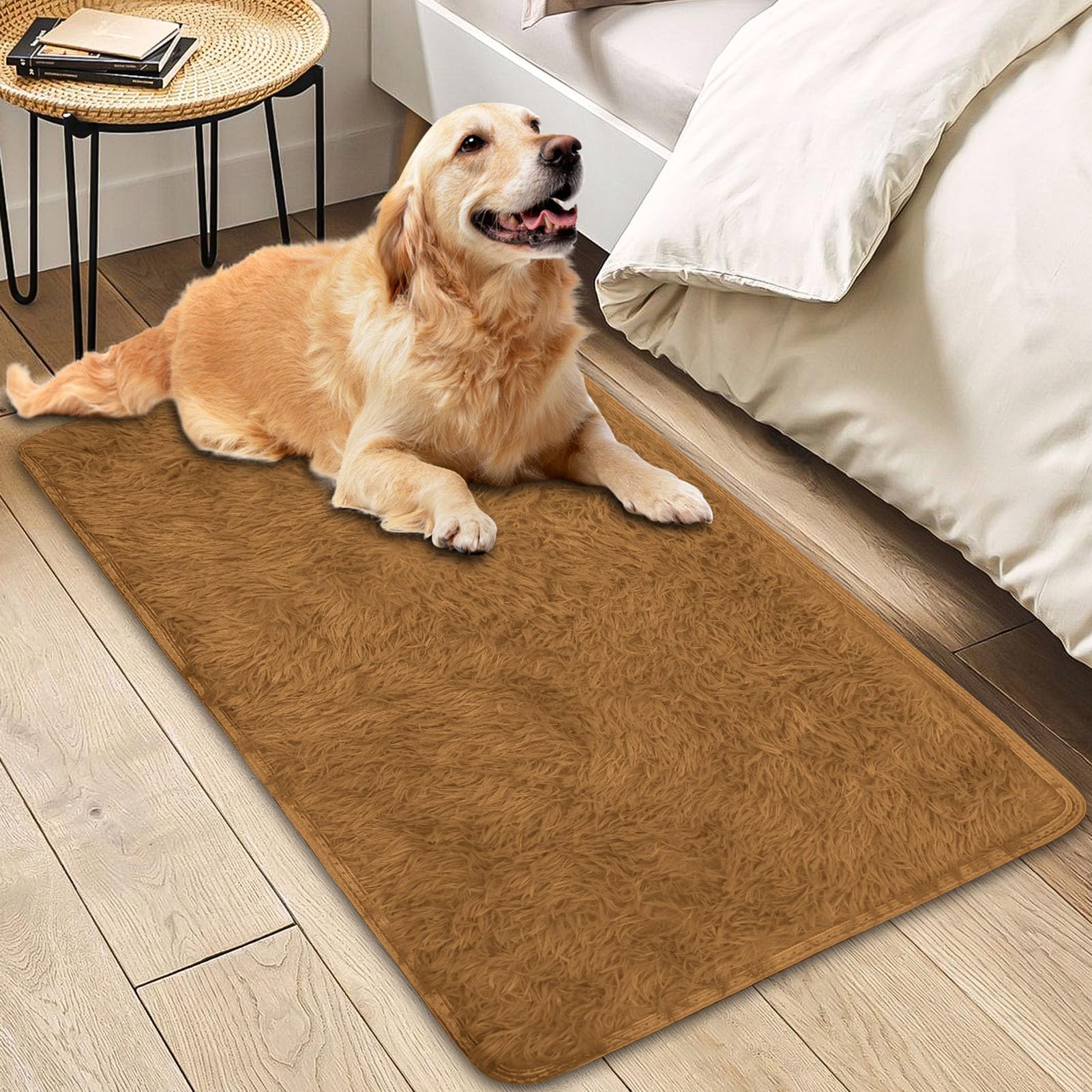 Rugs for Bedroom Living Room Dorm Fluffy Soft Non Slip Indoor Floor Carpet Home Decor Light Brown 2
