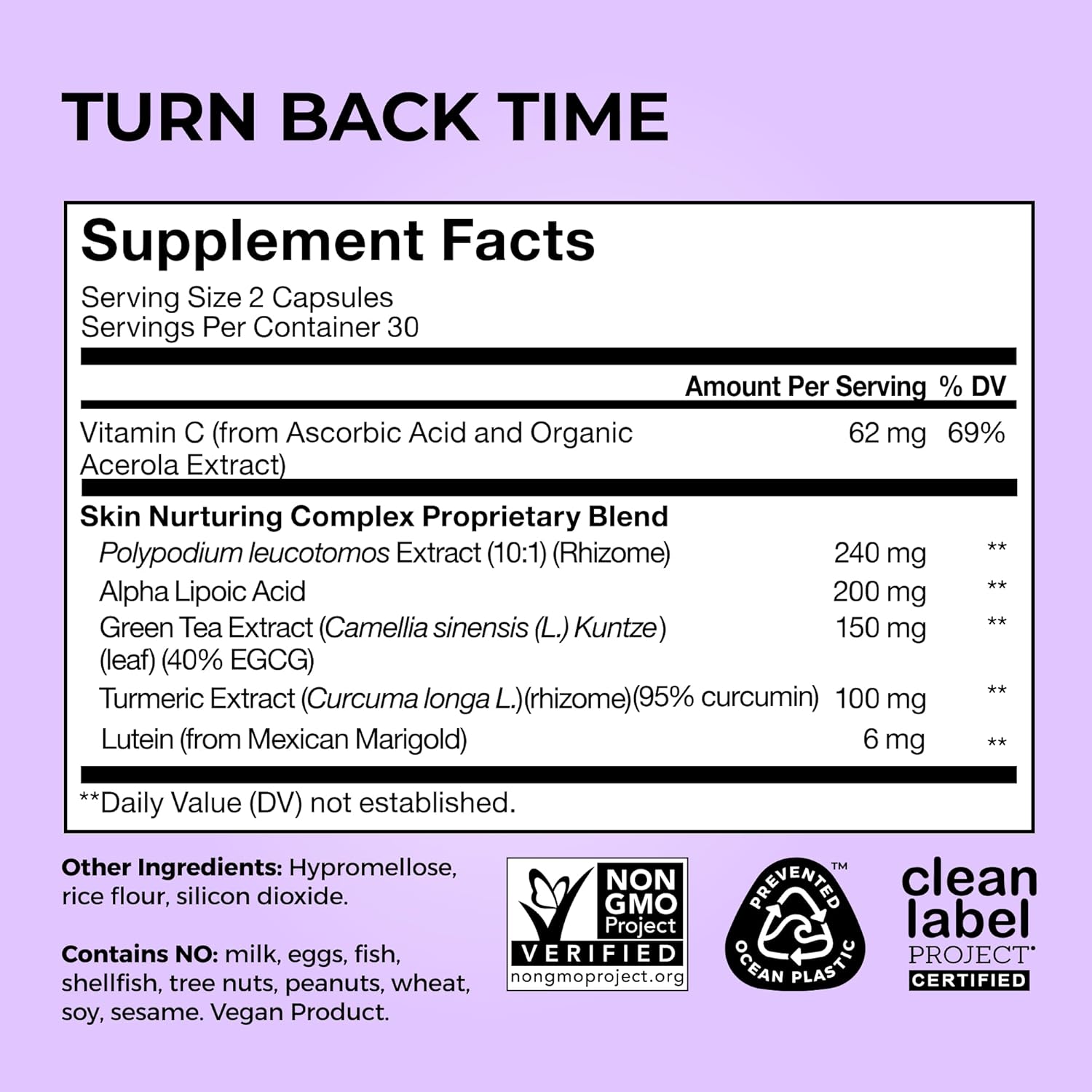 HUM Turn Back Time Turmeric Supplement for Youthful Looking Skin Support with Green Tea Extract, Lutein & Polyphenols, Skin Care Aging & Collagen Support Capsules for Even Tone, 60 Vegan Capsules - Image 5