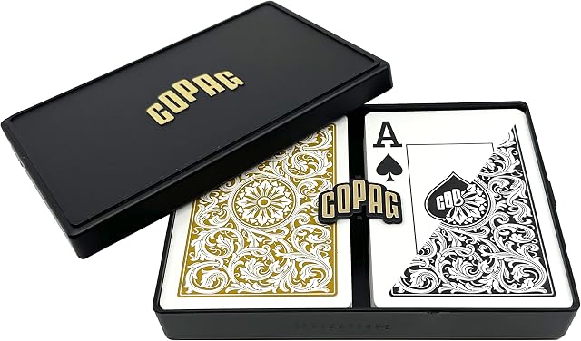 Copag Poker Size Jumbo Index 1546 Playing Cards (Black Gold Setup)