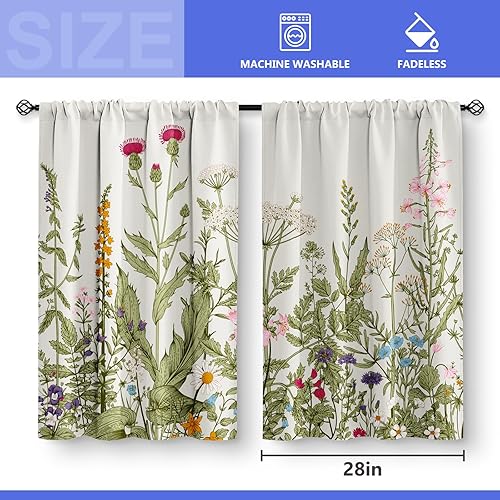 Miniatura 5 de Aimego Cortinas de cocina de madera con margaritas y flores  Cortinas de madera rústicas, retro, floral, granja, primavera, mariposa, planta,