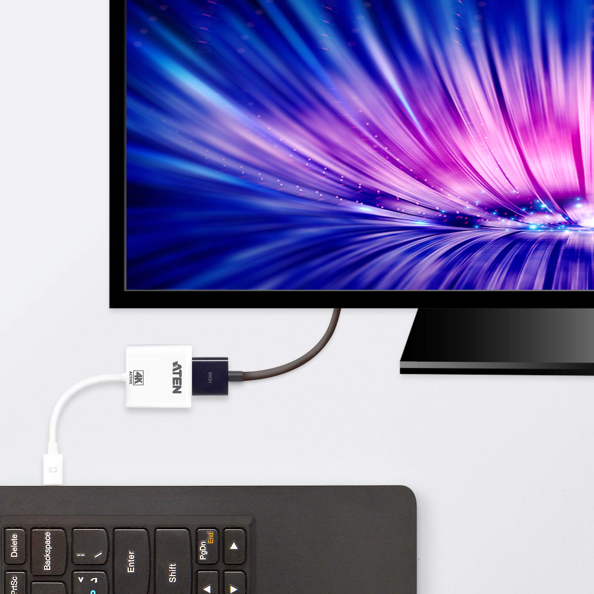 ATEN 4K Mini DisplayPort to HDMI Active Adapter VC981, supports VGA, SVGA, XGA, SXGA, UXGA - Image 3
