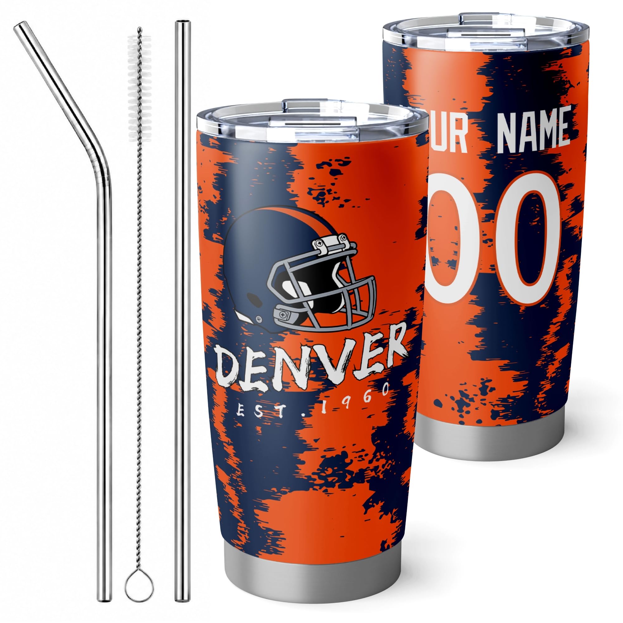 ANTKING Denver Tumbler 20oz Travel Mug Custom Number Name Gifts