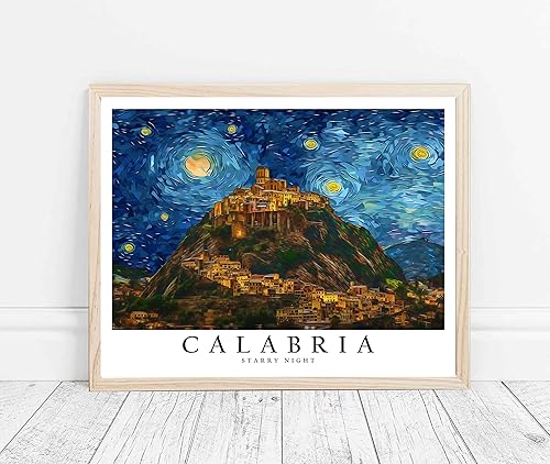 Miniatura 5 de Póster impreso de Calabria, arte de pared con tema de noche estrellada de Calabria, decoración de obra de arte para dormitorio, obra de arte de