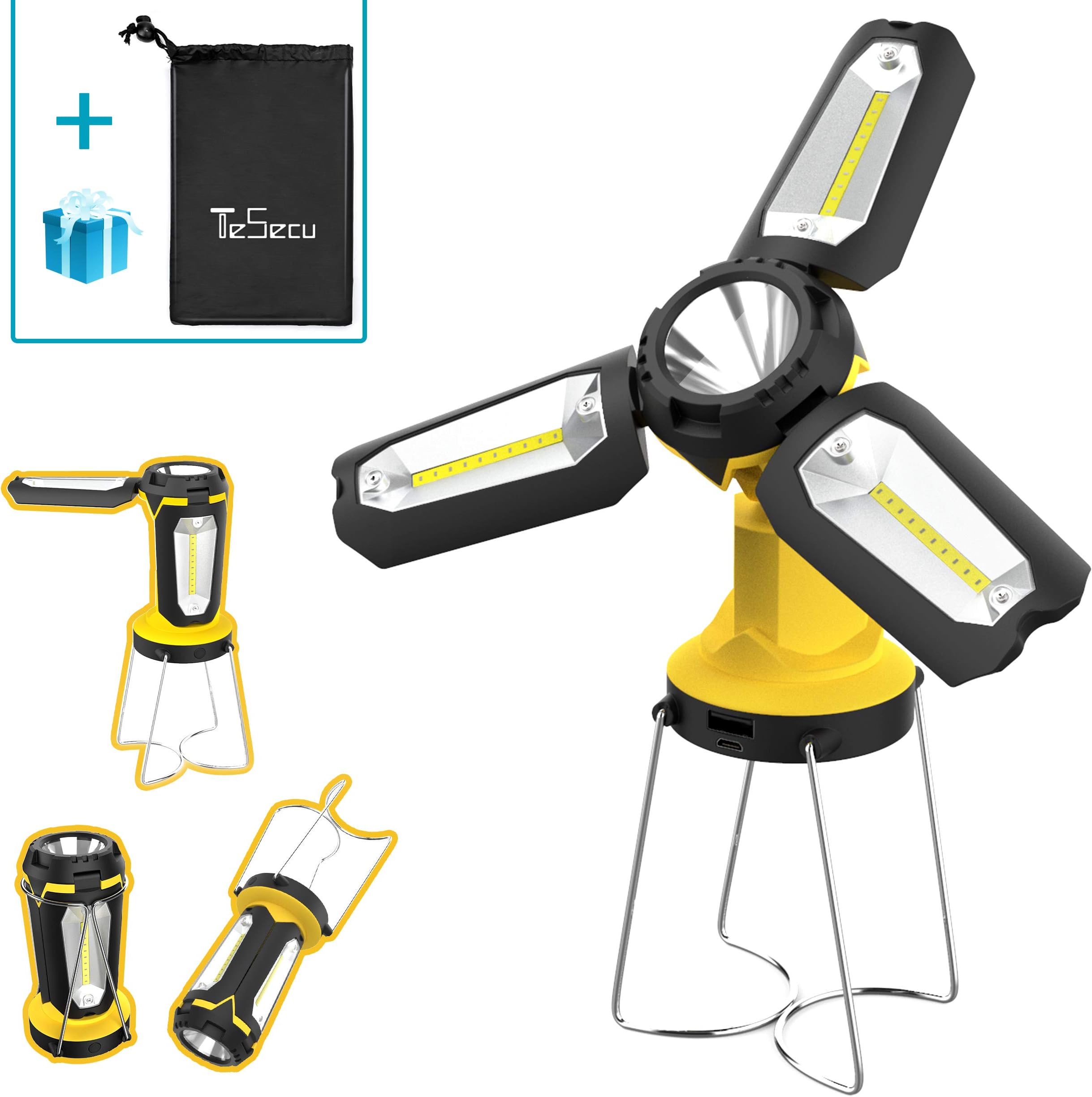 Camping Lantern Rechargeable, Portable Camping Lights LED Lantern Survival Lantern for Hurricane, Storms, Outages, Emergency