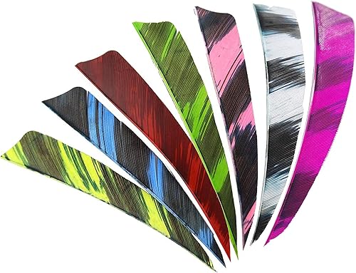 AMEYXGS Paletas de flecha natural de 4 pulgadas con plumas de pavo con flechas de 4.2 in, veletas para flechas de bricolaje, accesorios de 50