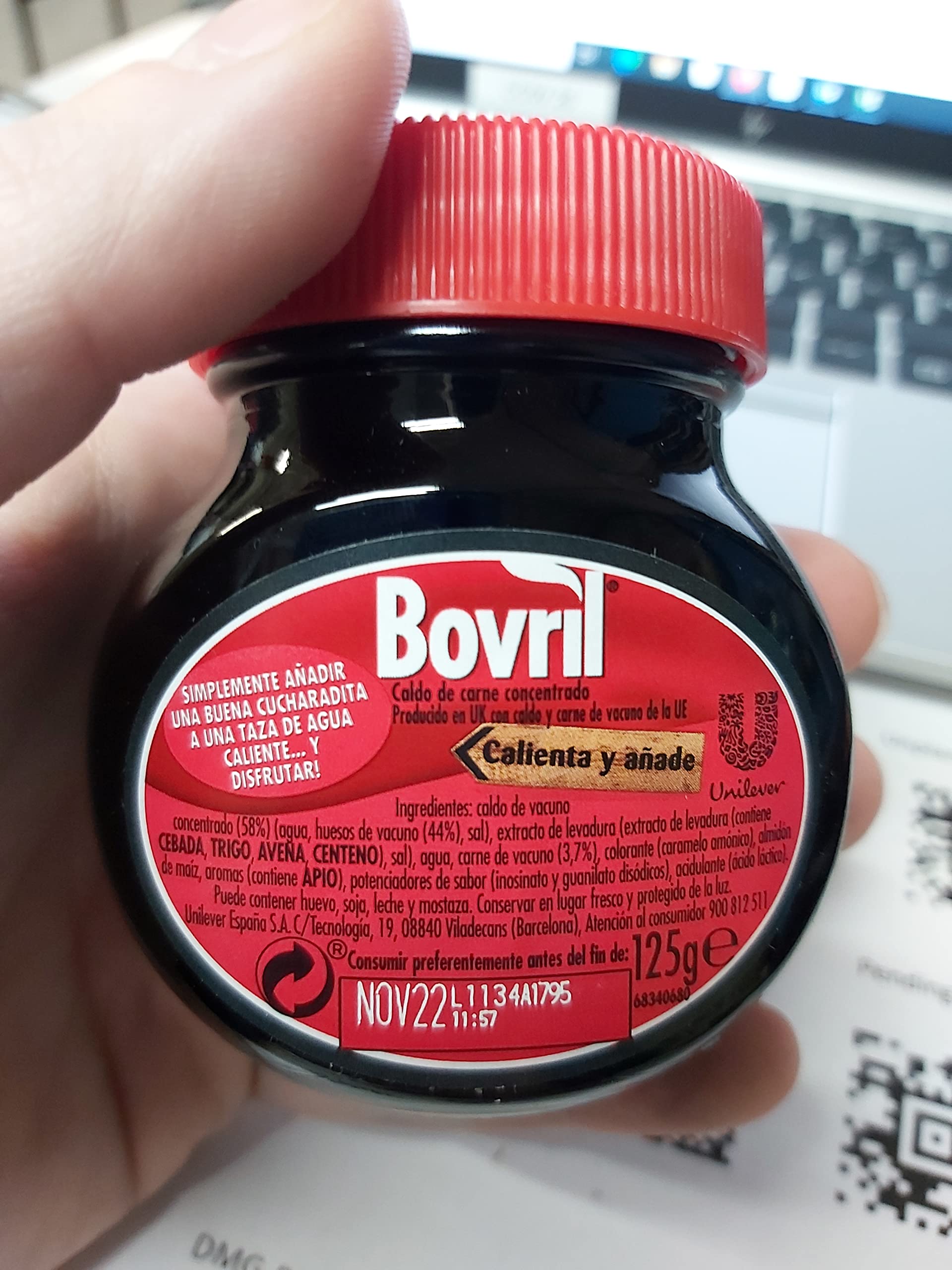 Bovril - Salsa Bovril Original, Concentrado de Carne Líquido, Condimento para dar Sabor a Carnes, Disolución Instantánea - Pack 12 x 125 g