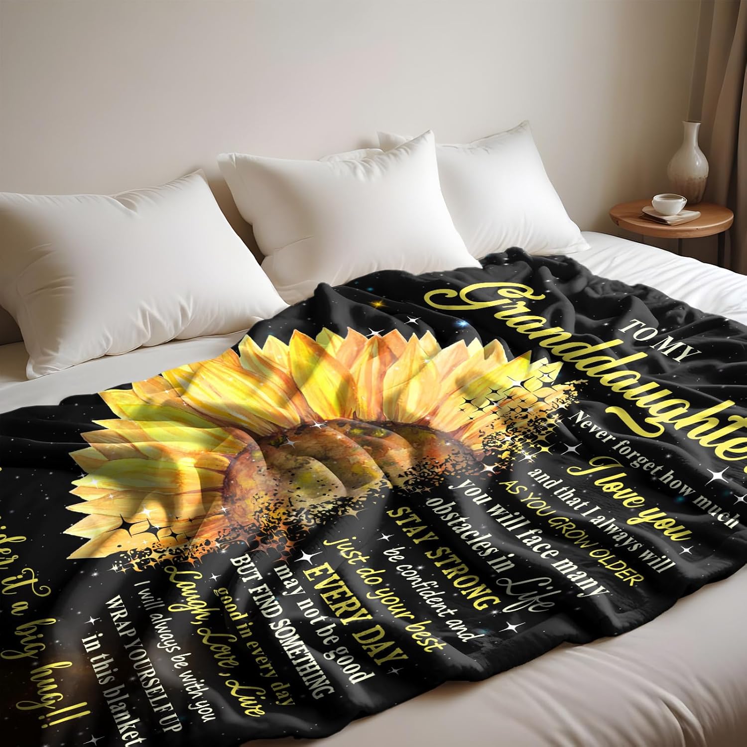 Granddaughter Gifts from Grandma, Birthday Gifts for Granddaughter, Granddaughter Xmas Gifts, Granddaughter Gifts from Grandparents Throw Blankets 60" x 50" - Image 4