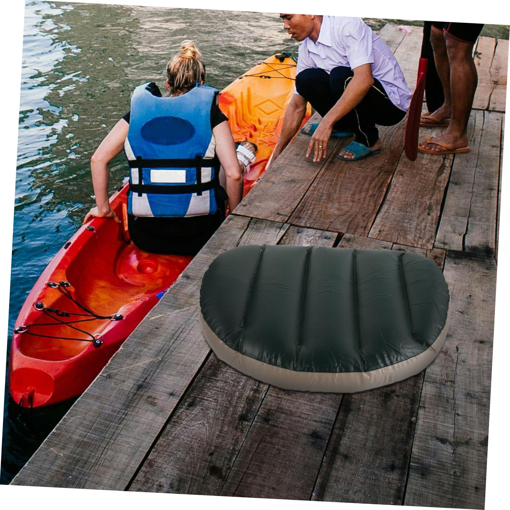 Cuscino Sedile Gonfiabile Per Kayak - PVC Resistente, Antiumidità, Per Escursioni Nautiche - Foto 5