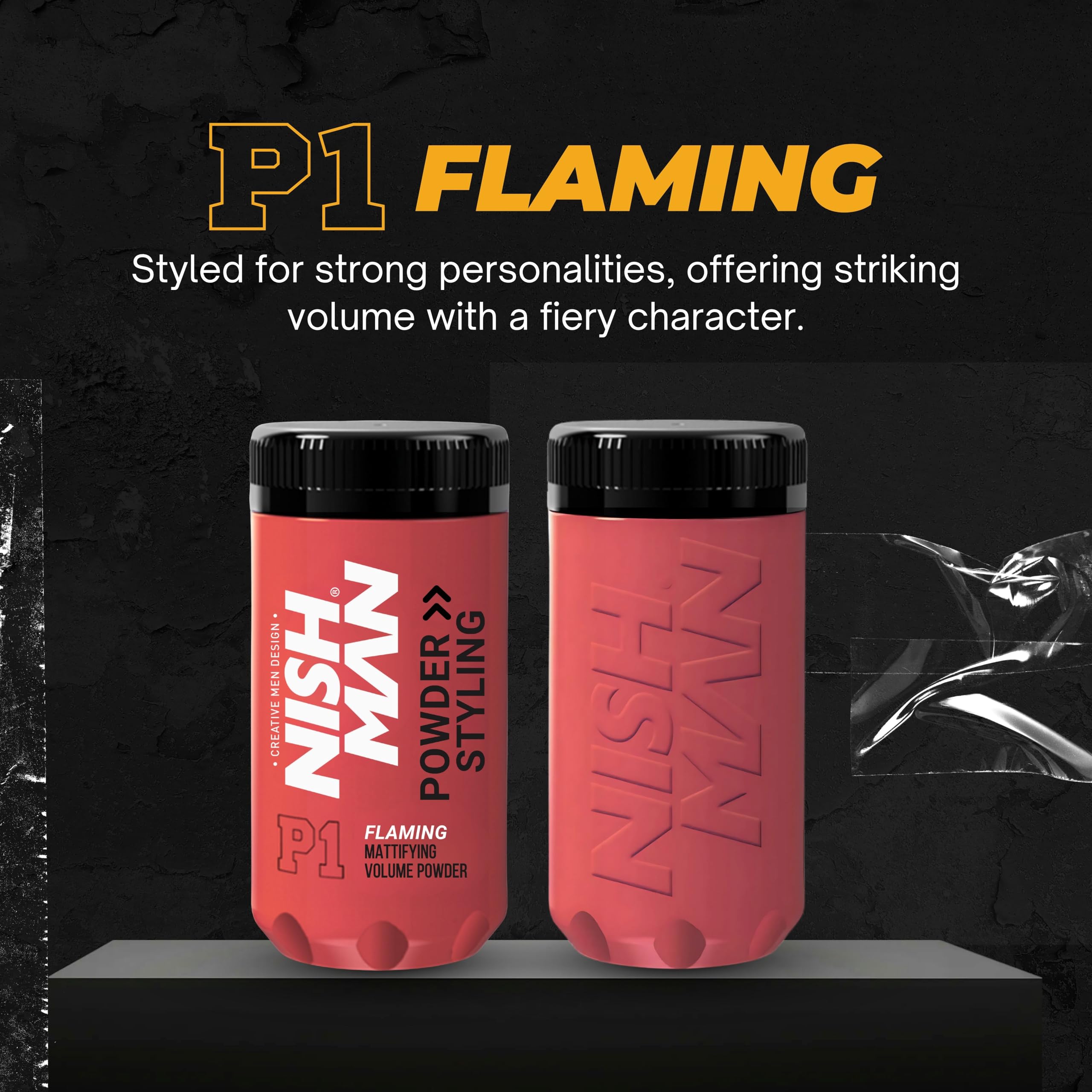 NISHMAN Hair Styling Powder P1 Flaming 20g - Mango Scent - Maximum Volume Boost and Texture - Flexible Hold and Matte Finish - Image 2