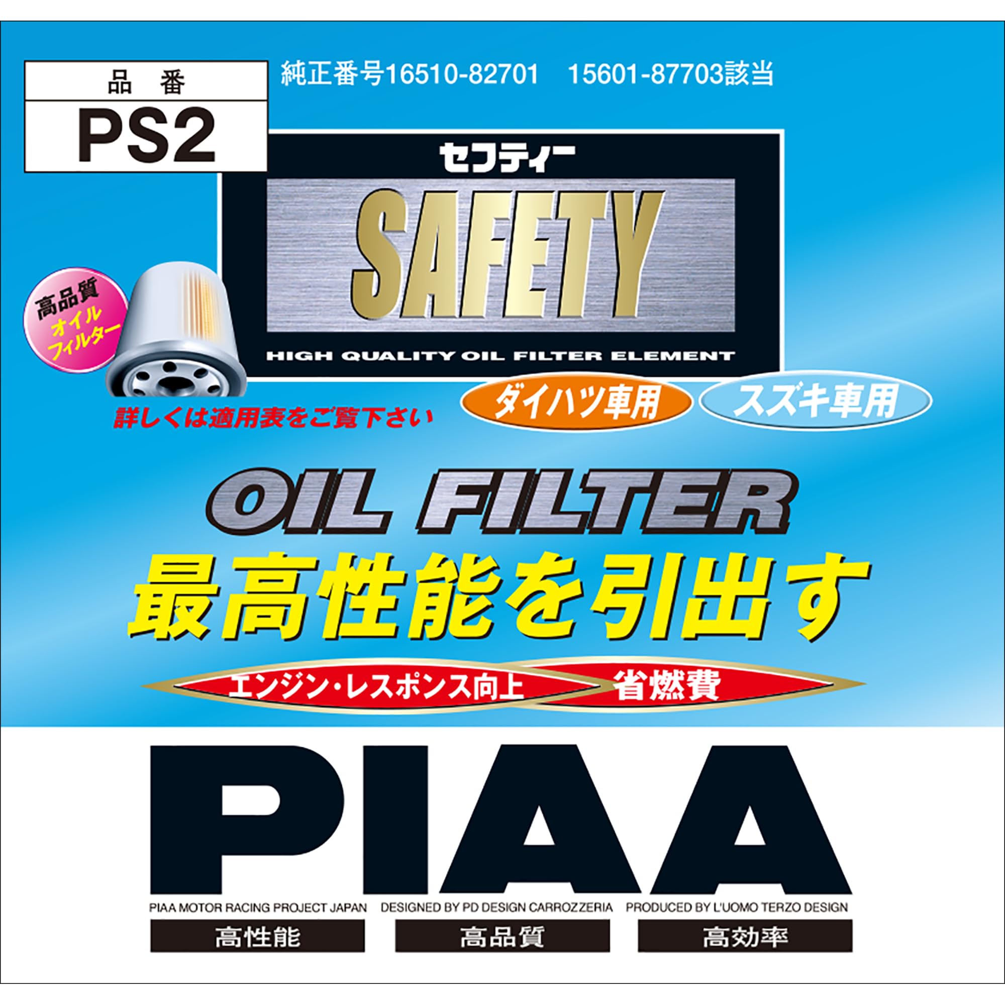 はる PIAA ピア PD2 オイルフィルター ムーヴキャンバス LA850S