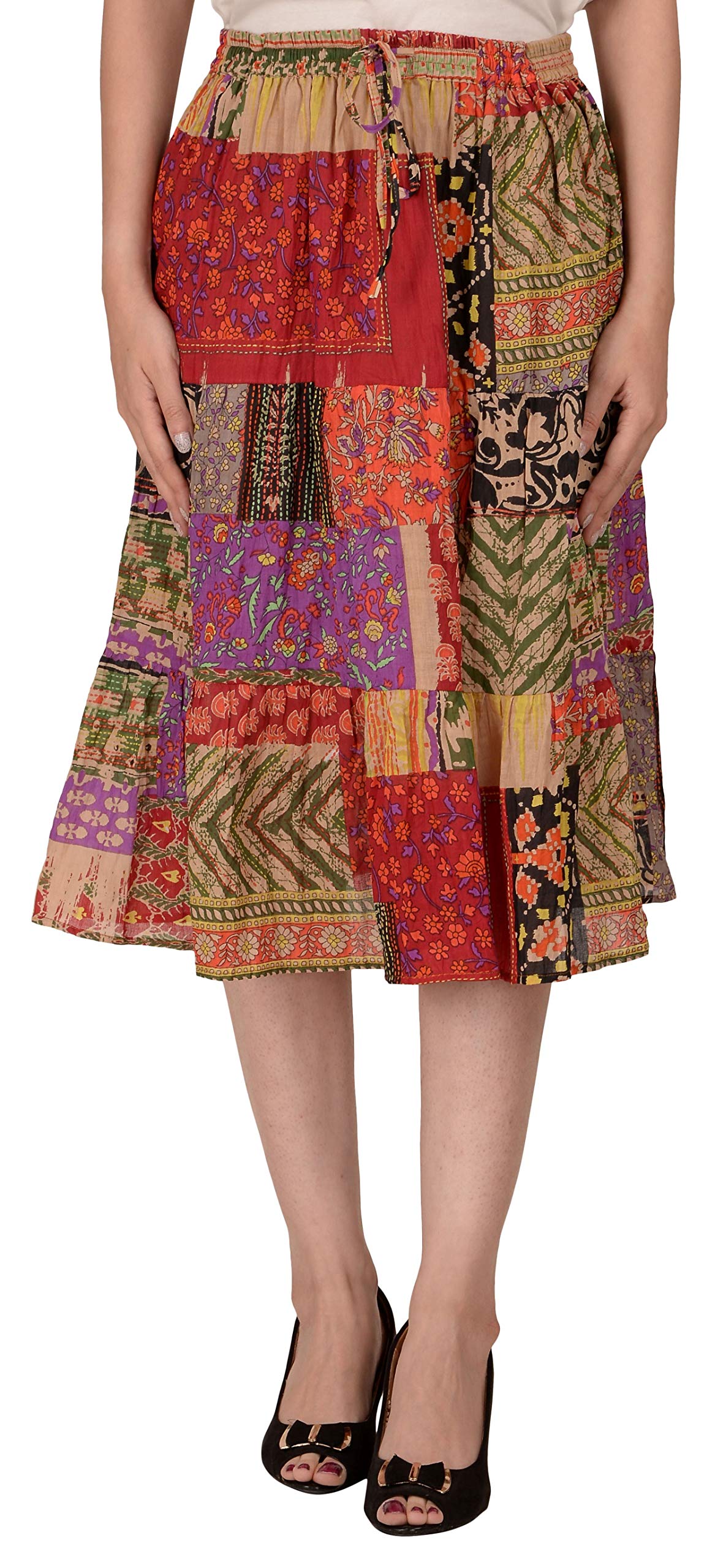 Women Midi Skirt (FP561_Multicolored_Free Size)